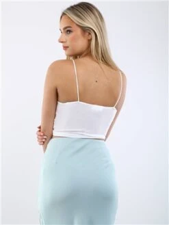 Tally Weijl White Cropped Top With Rhinestones -Noisy May Shop 28618 3
