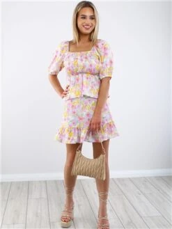 Veromoda Birch / Asta Flower Emma Henna Hw Short Skirt -Noisy May Shop 28650 2