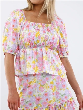 Veromoda Birch / Asta Flower Emma Henna Smock Top 4 Veromoda Birch / Asta Flower Emma Henna Smock Top - Image 2