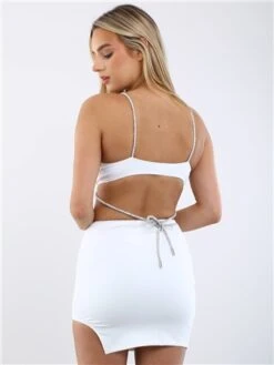 Saint Genies White Julia Diamante Rope Trim Crop Top -Noisy May Shop 28665 3