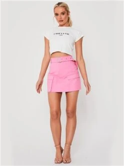 Saint Genies Pink Sybil Cargo Skirt -Noisy May Shop 28667 2