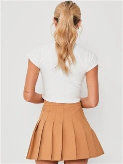 Saint Genies Beige Pleated Skort -Noisy May Shop 28698 3