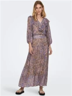 Only Dazzling Blue Phoenix 3/4 Short Frill Top -Noisy May Shop 28725 2