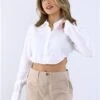 Only Cloud Dancer Lina Cropped Shirt