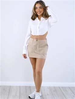 Only Cloud Dancer Lina Cropped Shirt -Noisy May Shop 28726 2