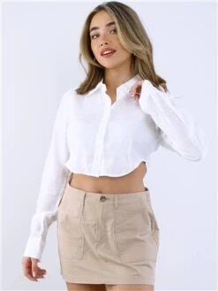 Only Cloud Dancer Lina Cropped Shirt