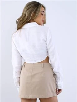 Only Cloud Dancer Lina Cropped Shirt -Noisy May Shop 28726 3