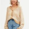 The Frolic Cream / Beige Caliba Chunky Knit Cardigan