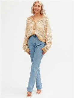 The Frolic Cream / Beige Caliba Chunky Knit Cardigan -Noisy May Shop 28732 2