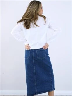 Only Blue / Medium Blue Denim Bianca Midi Denim Skirt -Noisy May Shop 28739 3