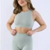 Missy Empire Mint Jacqueline Seamless Ribbed Racer Crop Top