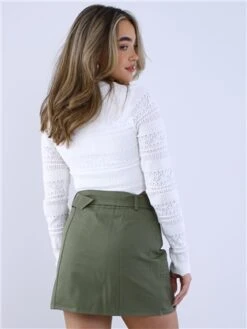 Saint Genies Khaki Sybil Cargo Skirt -Noisy May Shop 28773 3