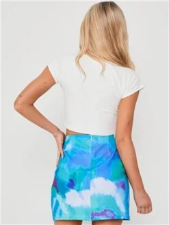 Saint Genies Blue Print Tie Dye Split Skirt -Noisy May Shop 28826 3