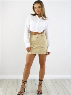 Saint Genies Beige Sybil Cargo Skirt -Noisy May Shop 28866 2