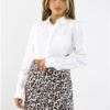 Saint Genies Leopard Print Split Mini Skirt