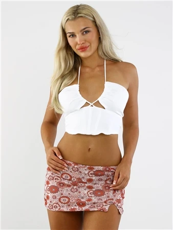 Glamorous Vintage Floral Pattern Mini Skirt 3 Glamorous Vintage Floral Pattern Mini Skirt