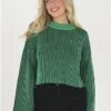 Brave Soul Green / Black Stripe Knit Jumper