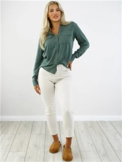 Veromoda Green / Dark Forest Bumpy Shirt 8 Veromoda Green / Dark Forest Bumpy Shirt -Noisy May Shop 28928 2