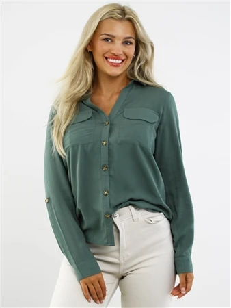 Veromoda Green / Dark Forest Bumpy Shirt 3 Veromoda Green / Dark Forest Bumpy Shirt