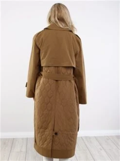 Only Brown / Otter Orchid Quilted Trench Coat -Noisy May Shop 28935 3