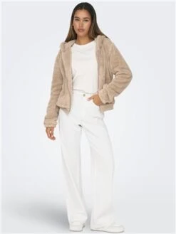 Only Beige / Humus New Anna Sherpa Jacket -Noisy May Shop 28938 2