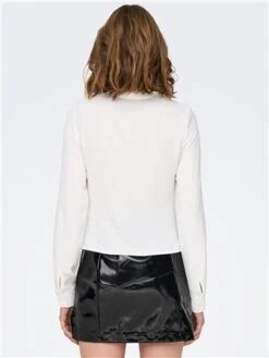 Only White / Cloud Dancer Mette Ls Wrinkle Top -Noisy May Shop 28942 3