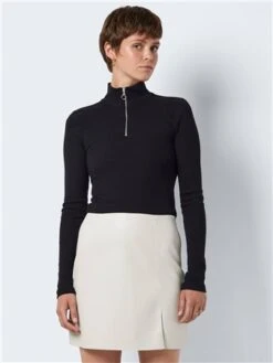 Noisy May Moonbeam Clara Coated High Waisted Skirt