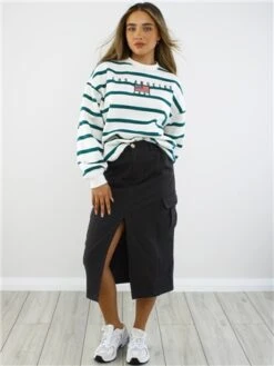 Saint Genies Black Midi Cargo Skirt -Noisy May Shop 29058 2