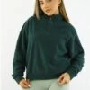 Brave Soul Deep Green Zip Detail Cropped Polar Fleece Sweatshirt