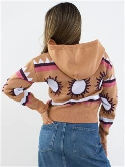 Daisy Street Multi Pattern Hooded Zip Cardigan -Noisy May Shop 29070 3