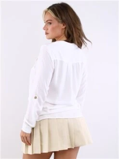 Veromoda Snow White Bumpy Shirt -Noisy May Shop 29077 3