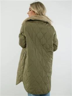 Noisy May Brown / Capers Feline L/S Quilted Long Jacket -Noisy May Shop 29098 3