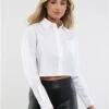 Glamorous White Cropped Shirt