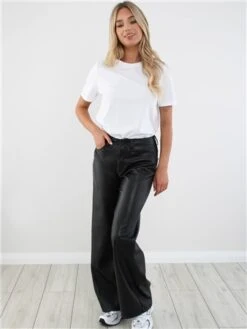 Only Black / Black Madison Life Hw Wide Faux Leather Pant -Noisy May Shop 29175 2