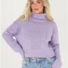Brave Soul Lavender High Neck Knit Jumper -Noisy May Shop 29193
