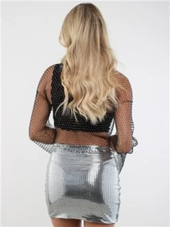 Glamorous Silver Disco Sequin Mini Skirt -Noisy May Shop 29194 3