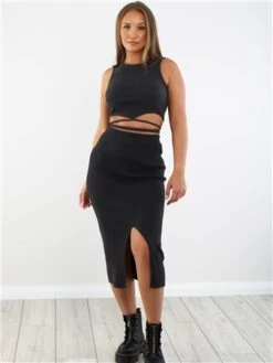 Saint Genies Black Tie Rib Sleeveless Top -Noisy May Shop 29200 2