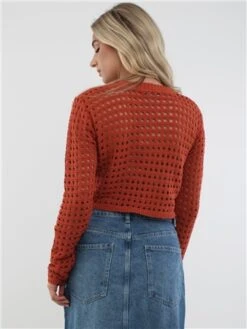 Missy Empire Rustic Copper Reese Crochet Crop Top -Noisy May Shop 29201 3