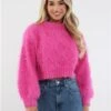 Glamorous Pink Knit Long Sleeve Jumper -Noisy May Shop 29204