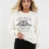 Brave Soul Cream / Black Donna Print Crew Neck Sweater