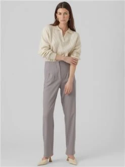 Veromoda Cream / Birch Milena Ls Polo Neck Pullover 8 Veromoda Cream / Birch Milena Ls Polo Neck Pullover -Noisy May Shop 29231 2