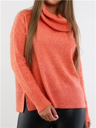 Veromoda Orange / Tangerine Tango Doffy Pullover 4 Veromoda Orange / Tangerine Tango Doffy Pullover - Image 2
