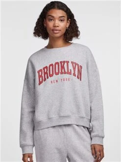 Pieces Light Grey Melange Amy Sweatshirt