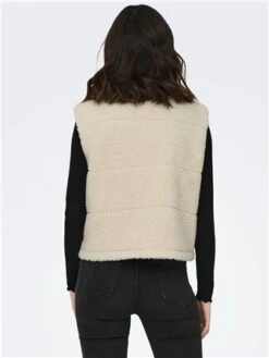 Only Beige / Pumice Stone Sandra Teddy Gilet -Noisy May Shop 29247 3