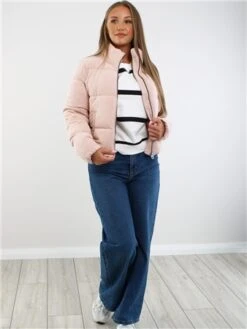 Only Pink / Rose Smoke Dolly Short Jakcet With High Collar -Noisy May Shop 29248 2