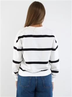 Only White / Cloud Dancer Serena Stripe O Neck Sweater -Noisy May Shop 29259 3