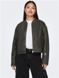 Only Black / Black Mindy Short Jacket With Zip