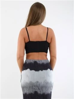 Saint Genies Black Ruched Cowl Neck Detail Corset Top -Noisy May Shop 29305 3