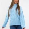 Brave Soul Blue Cable Knit Jumper