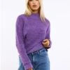 Noisy May Purple / Amaranth Purple Siesta L/S High Neck Knit